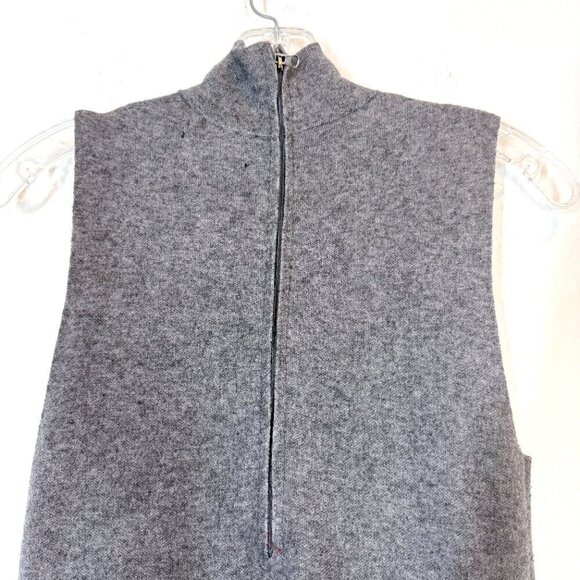 Zara Knit Gray Jumpsuit Wide Leg Mock Crop Neck Business Casual XS - Picture 7 of 13